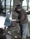 Florence Jones and her Father Collecting Sap