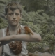 Boy with Red Crossbill on Mount Ellen