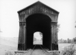Train Tracks through Covered Bridge