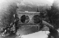 Arched Bridge at Mountain Base