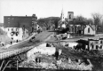 Damage on Corner of Main Street and Merchants Row after fire of 1891