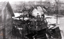 Boys Sitting on Broken Trestle and Train Car