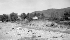 Flood Damage in front of Mountains