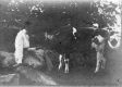 Woman Sitting with Cow