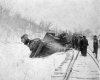 Derailed Engine in Mansfield Valley