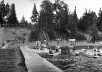 Canoeing and Swimming on Beach at St. Anne's Camp in Isle La Motte