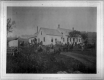 Horses and People around a white house