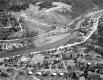Aerial of Montpelier: River, Railroad and Residential Homes