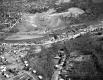 Aerial of Montpelier: Hills, River, Railroad and Residential Buildings