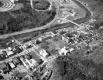 Aerial of Montpelier: School, State House, Railroad and River