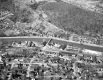 Aerial View of Montpelier: Railroad, Automobiles and Bridge