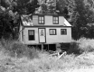 Two-Story Abandoned House with Overgrown Vegetation
