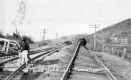 Two Figures on Passumpsic Railroad Track after 1927 Flood