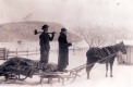 Two men with Horse Drawn Sleigh 