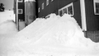 Snow pile near barn at Warden Farm
