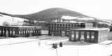 Campus buildings in snow at Norwich