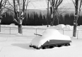 Tank stuck in the snow at Norwich University