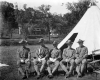 Five cadets in front of tent