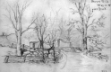 Sketch of Old Truss Bridge, Joes Brook