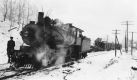 Engine car on railroad track