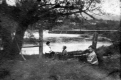 Women in front of the river