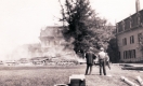 Burning building of the Bread Loaf Inn 