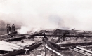 Burning debris at the Bread Loaf Inn