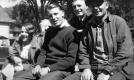 Youngsters on a Car Hood