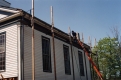 Construction on wood-framed building