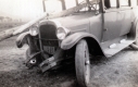 Automobile with a wooden pole