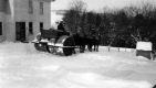 Horse Team with Snow Roller at Amos K. Somers Farm
