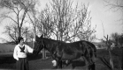 Woman and horse at Fletcher Farm