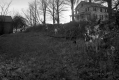 Wooden-frame dwelling atop a hill