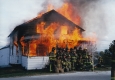 Firefighters and practice fire
