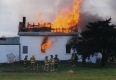 Firefighters at practice fire