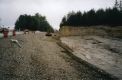 Dirt and gravel near a paved road