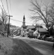 Snowy town scene