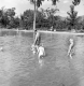 Young children swimming