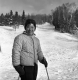 Woman on a ski slope
