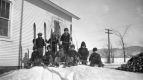 Children Skiing and Sledding