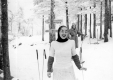 Dawn Hazelett and masked lady on Stowe Mt.