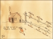 Cartoon of rope tow at Dutch Hill Ski Company