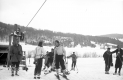 Group of Skiers at the Base of Wilmington Ski Tow