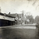 Street with buildings and utility lines
