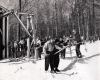 Two Men Load the T-Bar Lift at the Dutch Hill Ski Resort