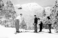 Group of Skiers on top of Mountain