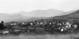 Village and mountains