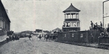 The finish of a harness race