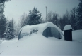 Silver Bullet covered in snow