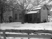 Wooden-framed house in the snow